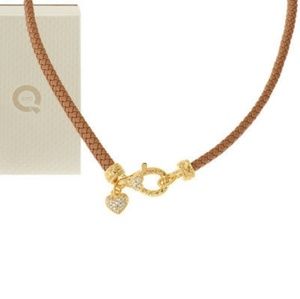 Judith Ripka tan leather necklace